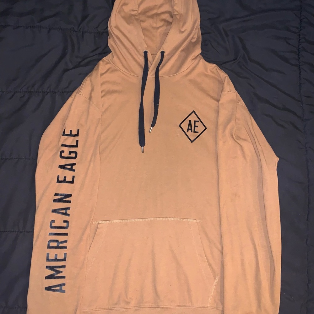 American Eagle AE Brown Sweatshirt Hoodie Mens Large